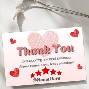 60 Heratsl Thank You Cards 4 x 2.8